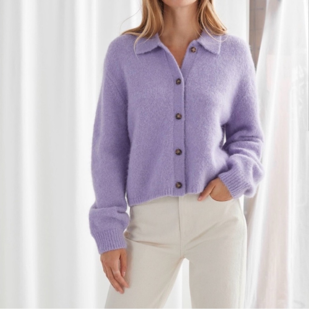 & Other Stories Lavender Cardigan - Picture 2 of 7